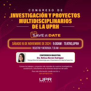 Afiche que anuncia el Congreso de Investigación y Proyectos Multidisciplinarios de la UPR en Humacao